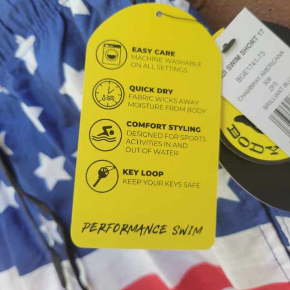 Men's Americana Swim Shorts - Made by Body Glove - NWT - Size S - Picture 6 of 8